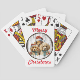Feestelijke Puppy Kerstkaarten Pokerkaarten