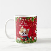 "Feestelijke Puppy Kerstmis" Koffiemok (Links)