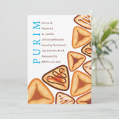 Feestelijke Purim Hamentashen Uitnodiging (Staand voorkant)