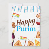 Feestelijke Purim Hamentashen Uitnodiging (Achterkant)