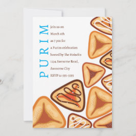Feestelijke Purim Hamentashen Uitnodiging