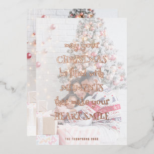 Feestelijke Quote Foto Overlay Kerstmis Luxe Folie Feestdagenkaart