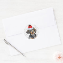 Feestelijke Raddraaiende Dachshund Hond Woof Kunst Ronde Sticker