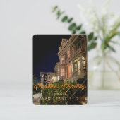 Feestelijke ramen van Painted Ladies in San Franci Feestdagenkaart (Staand voorkant)