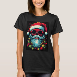 Feestelijke rand edgy kerst schedel grafisch ontwe t-shirt