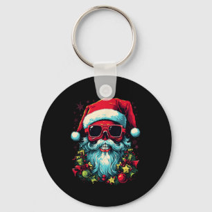 Feestelijke rand Edgy Kerstmis schedel Grafisch on Sleutelhanger