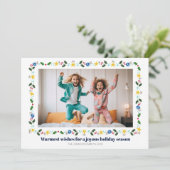 Feestelijke rand foto feestdagenkaart (Staand voorkant)