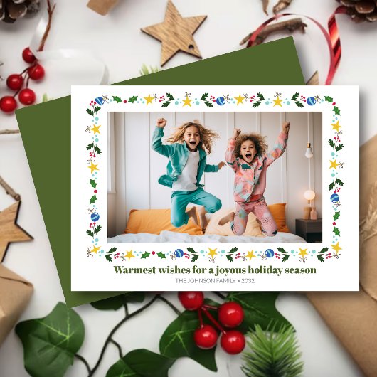 Feestelijke randfoto feestdagenkaart