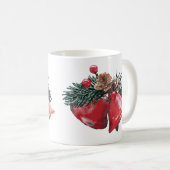Feestelijke Red Bells & Pinecone Christmas Classic Koffiemok (Voorkant rechts)