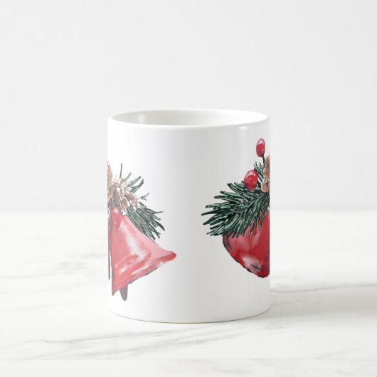 Feestelijke Red Bells & Pinecone Christmas Classic Koffiemok (Center)