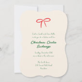 Feestelijke Red Bow kerstfeest Kaart (Voorkant)