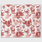 Feestelijke  Red Deer Woodland Toile Cadeaupapier (Vlak)