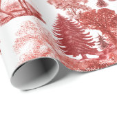 Feestelijke  Red Deer Woodland Toile Cadeaupapier (Rol Hoek)
