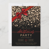 Feestelijke Red Gold Winter Shiny Stars Company Xm Kaart (Voorkant)