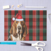 Feestelijke Red Green Plaid en Basset Hound Kerstm Tissuepapier (Craft)
