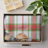 Feestelijke Red Green Plaid en Beagle Dog Kerstmis Tissuepapier (Geschenk)