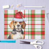 Feestelijke Red Green Plaid en Beagle Dog Kerstmis Tissuepapier (Craft)