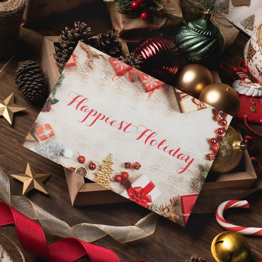 Feestelijke Red Merry Christmas Typography Busines Bedankkaart