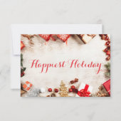 Feestelijke Red Merry Christmas Typography Busines Bedankkaart (Voorkant)