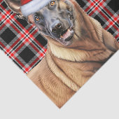 Feestelijke Red Plaid Belgische Mechelse Hond Kers Tissuepapier (Detail)