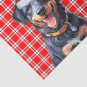 Feestelijke Red Plaid en Beauceron Dog Kerstmis Tissuepapier (Detail)