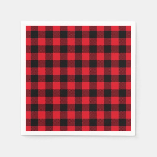 Feestelijke Red Plaid Pattern Holiday Servetten (Voorkant)
