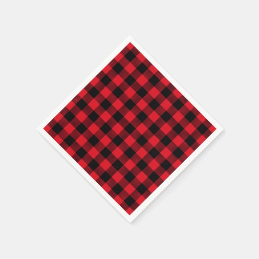 Feestelijke Red Plaid Pattern Holiday Servetten (Hoek)
