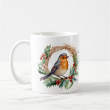 Feestelijke Red Robin kerstcadeau Mok