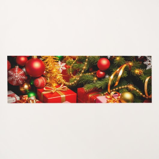 Feestelijke reeks kerstdecoraties yogamat (Achterkant (horizontaal))
