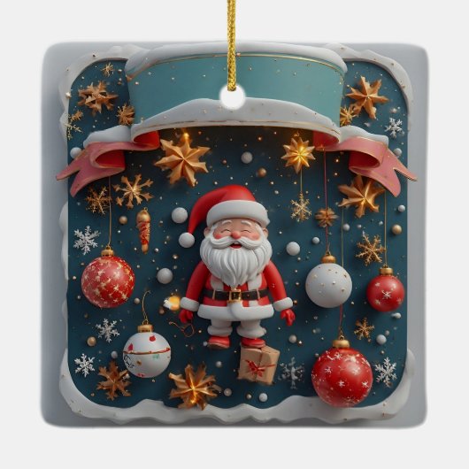 feestelijke regeling met kerstthema keramisch ornament (Achterkant)