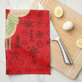 Feestelijke Reindeer theedoek - custom monogram (Quarter Fold)