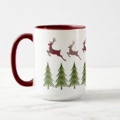 Feestelijke rendier en dennenboom kerst Mok (Links)
