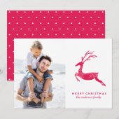 Feestelijke Rendier kerstkaart (Voorkant / Achterkant)