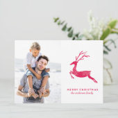 Feestelijke Rendier kerstkaart (Staand voorkant)