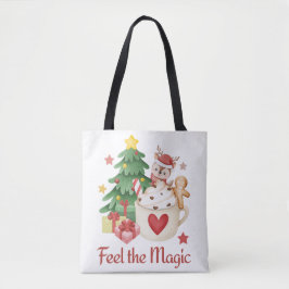 Feestelijke rendier kerstvakantie de hele Canvas t Tote Bag