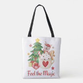 Feestelijke rendier kerstvakantie de hele Canvas t Tote Bag (Achterkant)