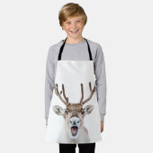 Feestelijke rendier kinderen Schort met Gekke gezi (Gedragen)