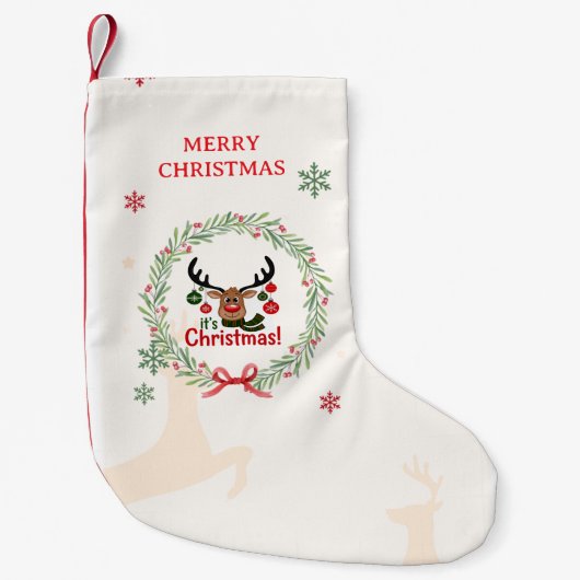 Feestelijke Rendier Kinderen Sock Kleine Kerstsok (Voorkant)