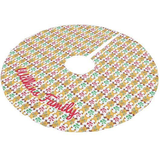 Feestelijke Rendier Red Green Peppermint Snoep Kerstboom Rok (Gekanteld)