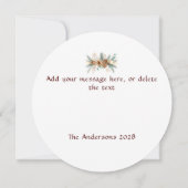 Feestelijke rendier  ronde feestdagenkaart (Achterkant)