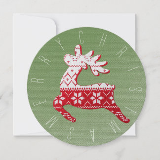 Feestelijke Rendier Rood/Wit/Groen Kerstbrei Feestdagenkaart