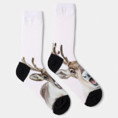 Feestelijke rendier Sokken met Gekke gezichten (Rechts)