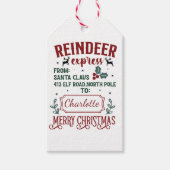 Feestelijke rendier uitdrukkelijke groet van de Ke Cadeaulabel (Voorkant)