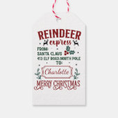 Feestelijke rendier uitdrukkelijke groet van de Ke Cadeaulabel (Achterkant)