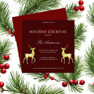Feestelijke Rendier Vakantie Cocktail Kerstfeest Kaart