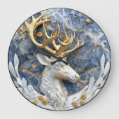 Feestelijke rendier wonderland scene grote klok (Voorkant)