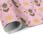 Feestelijke rendieren cadeaupapier (Rol Hoek)