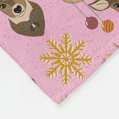 Feestelijke rendieren fleece deken (Hoek)