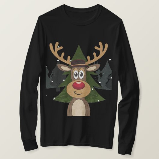 Feestelijke rendieren in een Winter Wonderland T-shirt (Design voorkant)