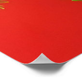 Feestelijke rendieren met kerstkrans poster (Hoek)